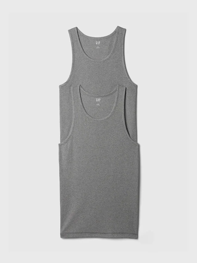 Geribde tanktop (set van 2)