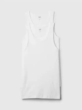 Geribde tanktop (set van 2)