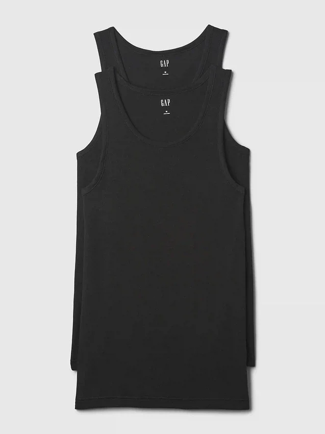 Geribde tanktop (set van 2)