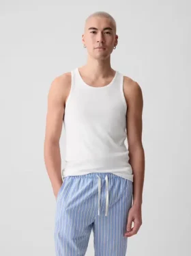 Geribde tanktop (set van 2)