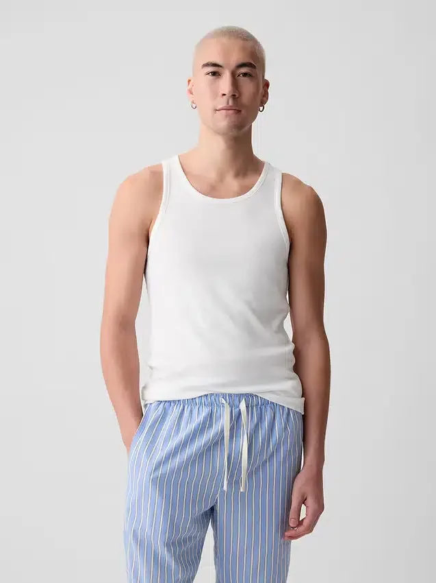 Geribde tanktop (set van 2)