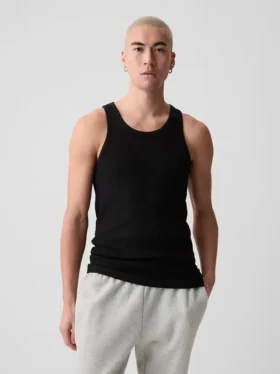 Geribde tanktop (set van 2)