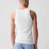 Geribde tanktop (set van 2)