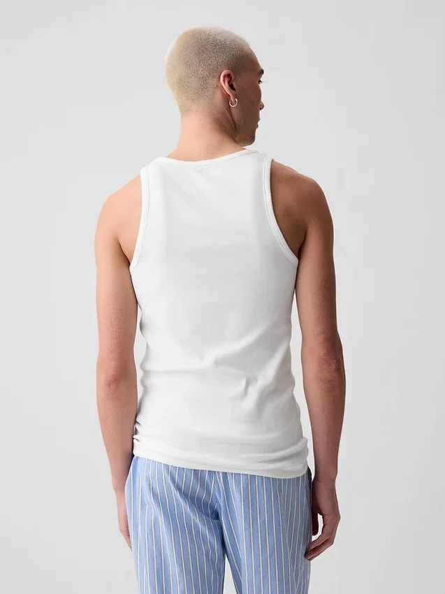 Geribde tanktop (set van 2)