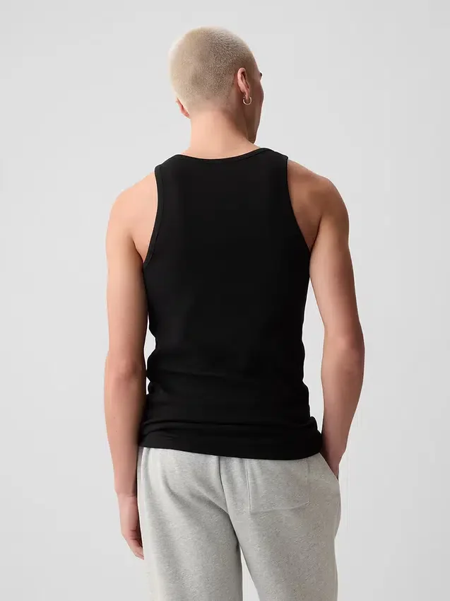 Geribde tanktop (set van 2)