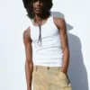 Geribde tanktop (set van 2)