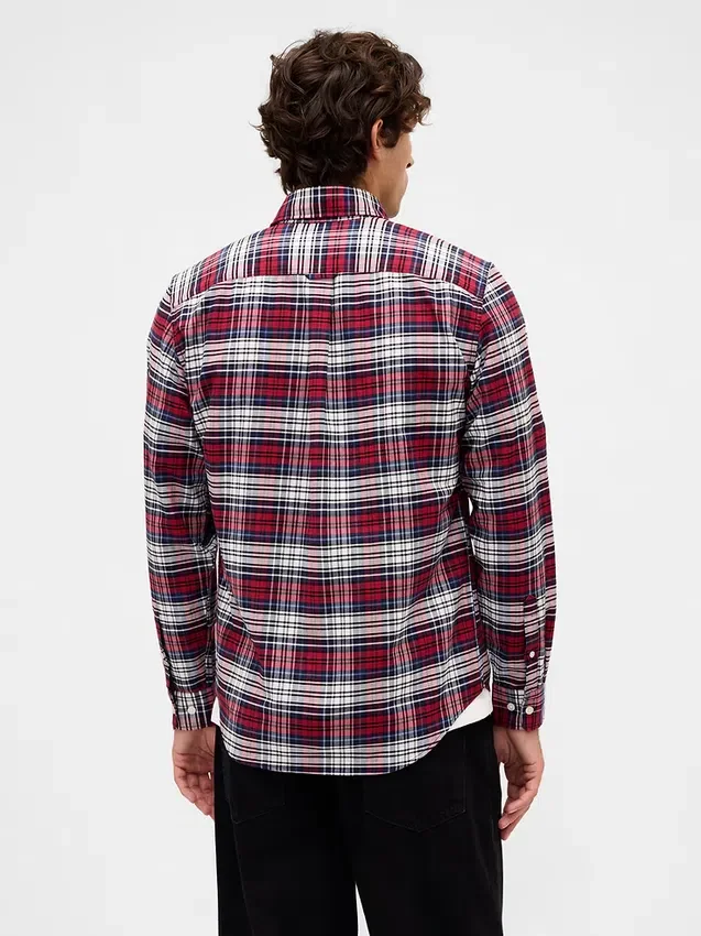 Geruit Oxford-overhemd met knopen
