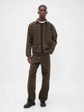 Geruite canvas baggy Jeans