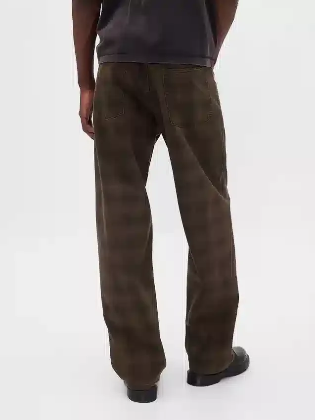 Geruite canvas baggy Jeans