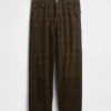 Geruite canvas baggy Jeans
