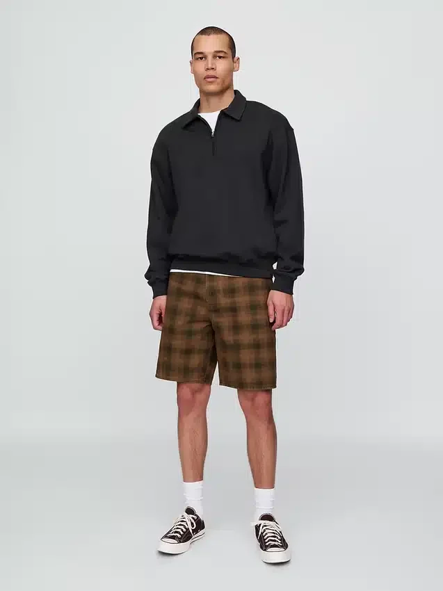 Geruite canvas korte broek
