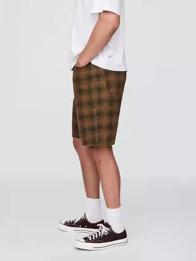 Geruite canvas korte broek