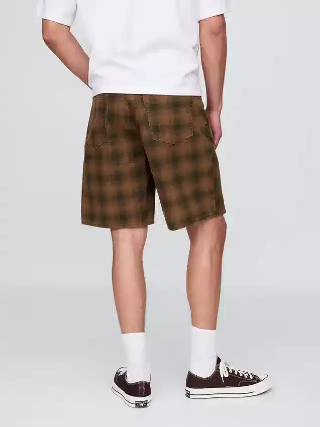Geruite canvas korte broek