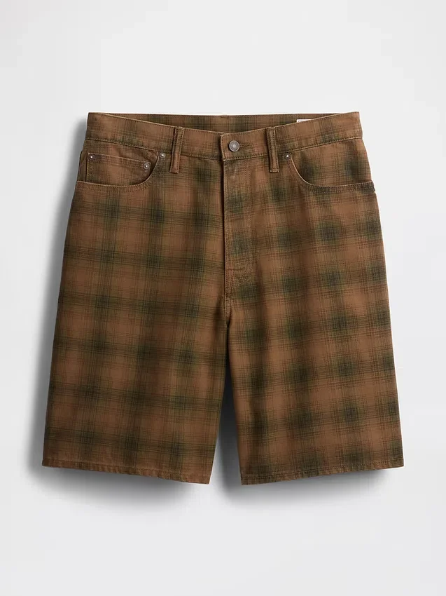 Geruite canvas korte broek