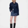 Geruite denim minirok