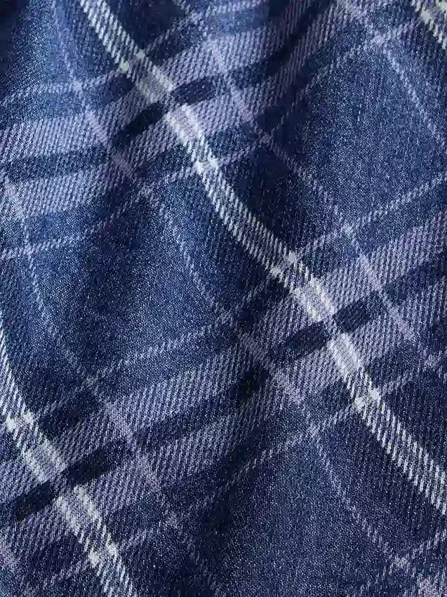Geruite denim minirok
