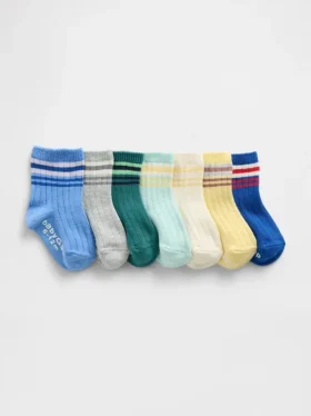 Gestreepte kniekousen voor peuters (7-pack)