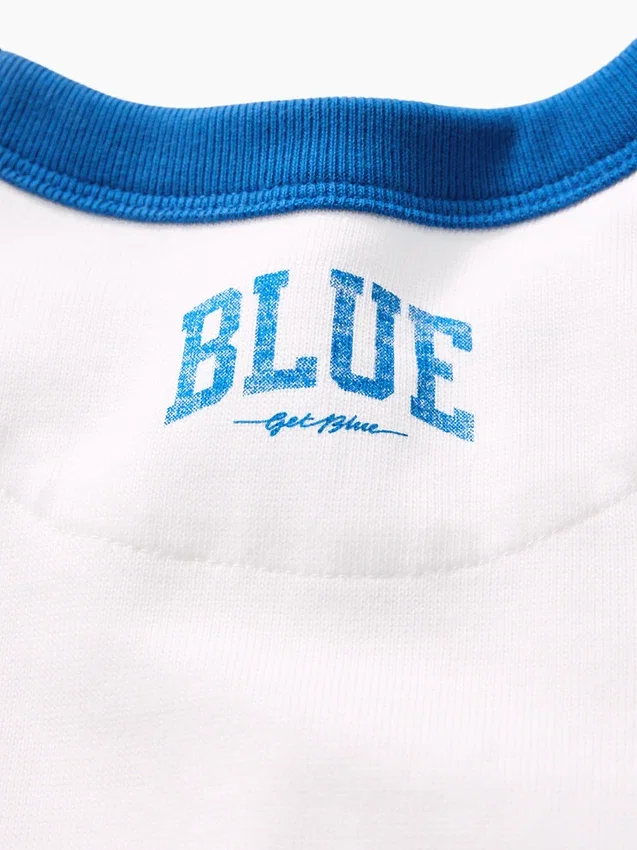 Get Blue kinder-T-shirt met logo in relaxte pasvorm