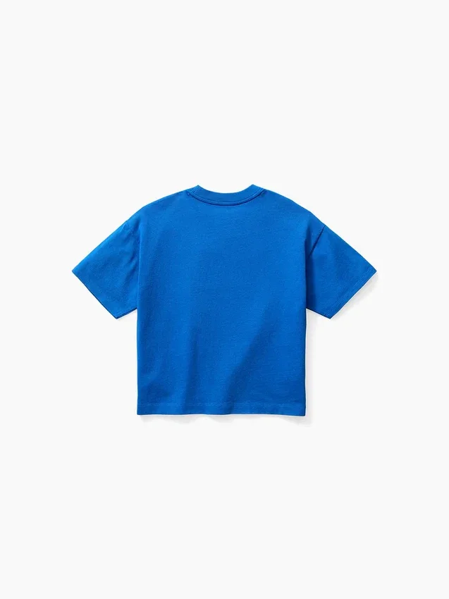 Get Blue kinder-T-shirt met logo in relaxte pasvorm