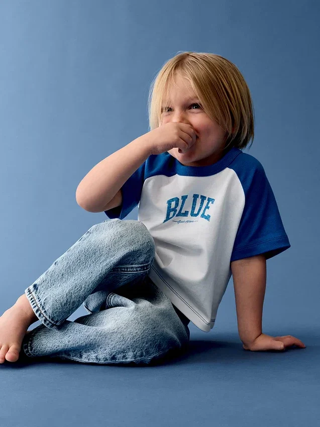 Get Blue Raglan-T-shirt voor Baby & Peuter