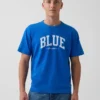 Get Blue T-shirt met logo in relaxte pasvorm