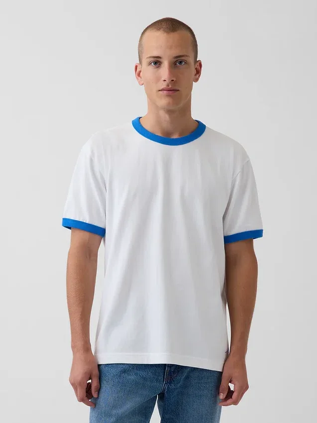 Get Blue T-shirt met logo in relaxte pasvorm