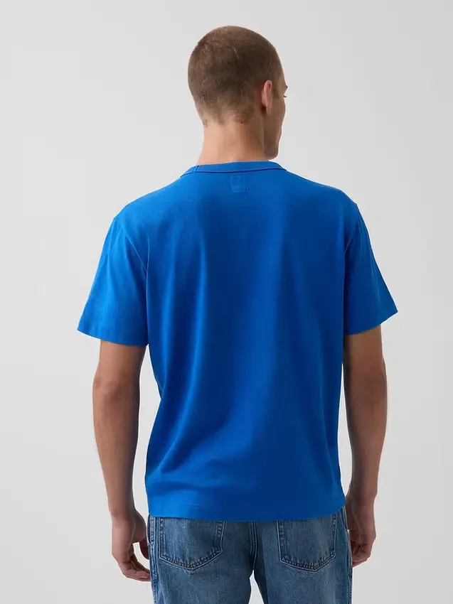 Get Blue T-shirt met logo in relaxte pasvorm