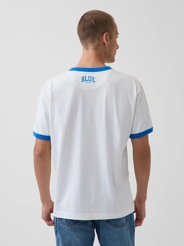Get Blue T-shirt met logo in relaxte pasvorm