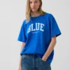 Get Blue T-shirt met logo in relaxte pasvorm