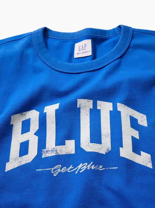 Get Blue T-shirt met logo in relaxte pasvorm