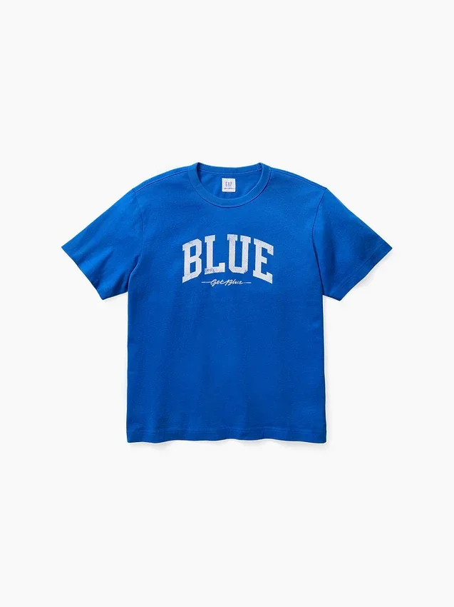 Get Blue T-shirt met logo in relaxte pasvorm
