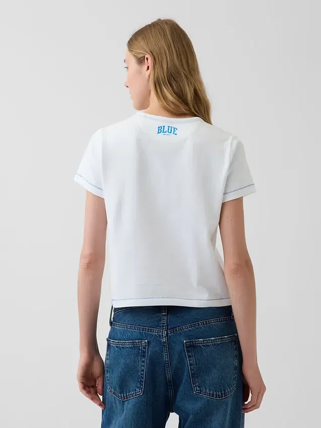Get Blue T-shirt met relaxte pasvorm