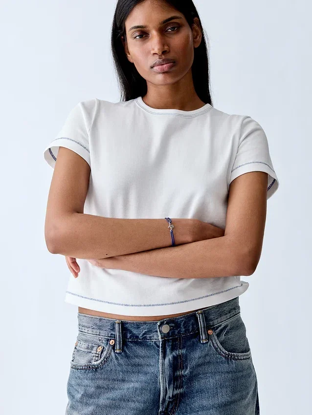 Get Blue T-shirt met relaxte pasvorm