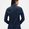 Getailleerd cropped denimoverhemd