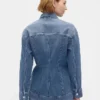Getailleerd lang denimjasje