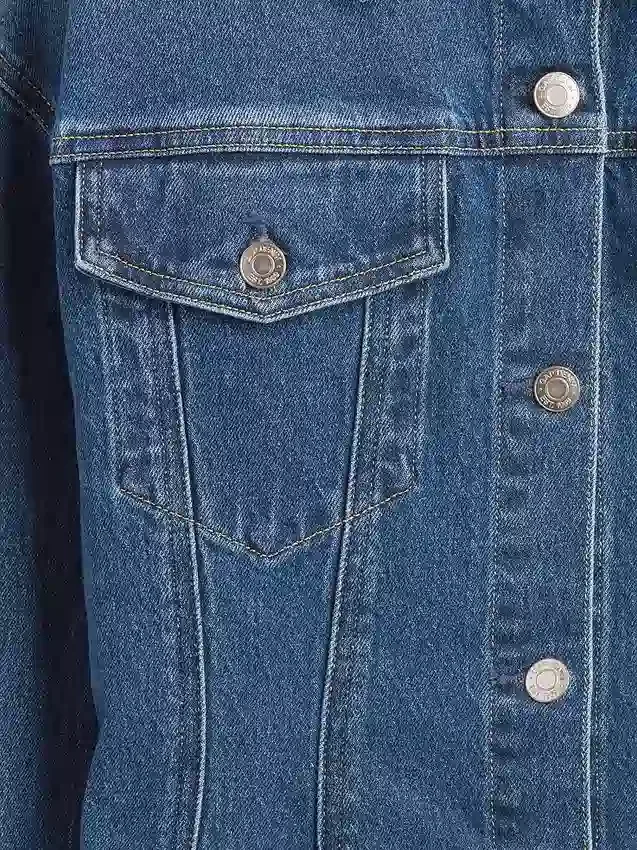 Getailleerd lang denimjasje