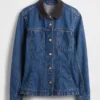 Getailleerd lang denimjasje