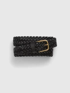 Gevlochten leren riem