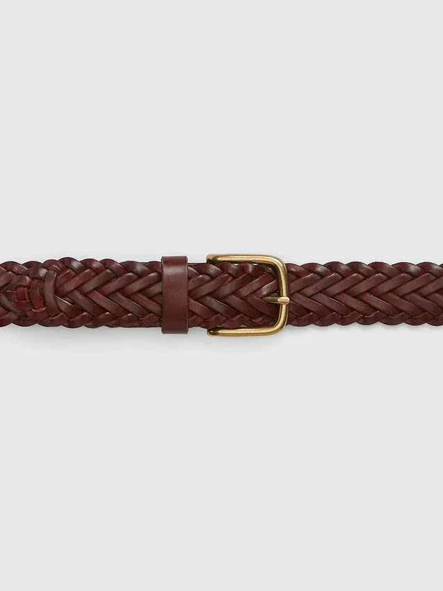 Gevlochten leren riem