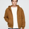 Gewatteerde hoodie met rits en wafelvoering