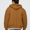 Gewatteerde hoodie met rits en wafelvoering