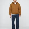 Gewatteerde hoodie met rits en wafelvoering