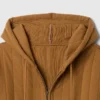 Gewatteerde hoodie met rits en wafelvoering