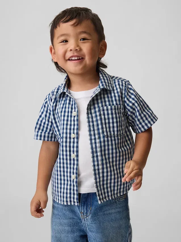 Gingham-denim overhemd voor Baby & Peuter