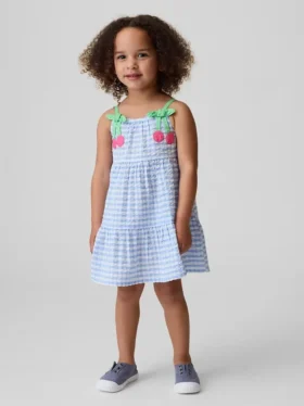 Gingham-jurk met kersenprint voor Baby & Peuter