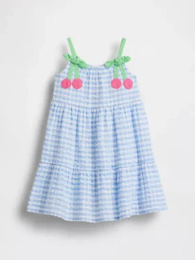 Gingham-jurk met kersenprint voor Baby & Peuter