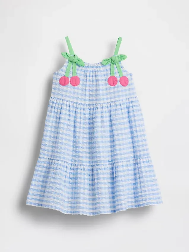 Gingham-jurk met kersenprint voor Baby & Peuter