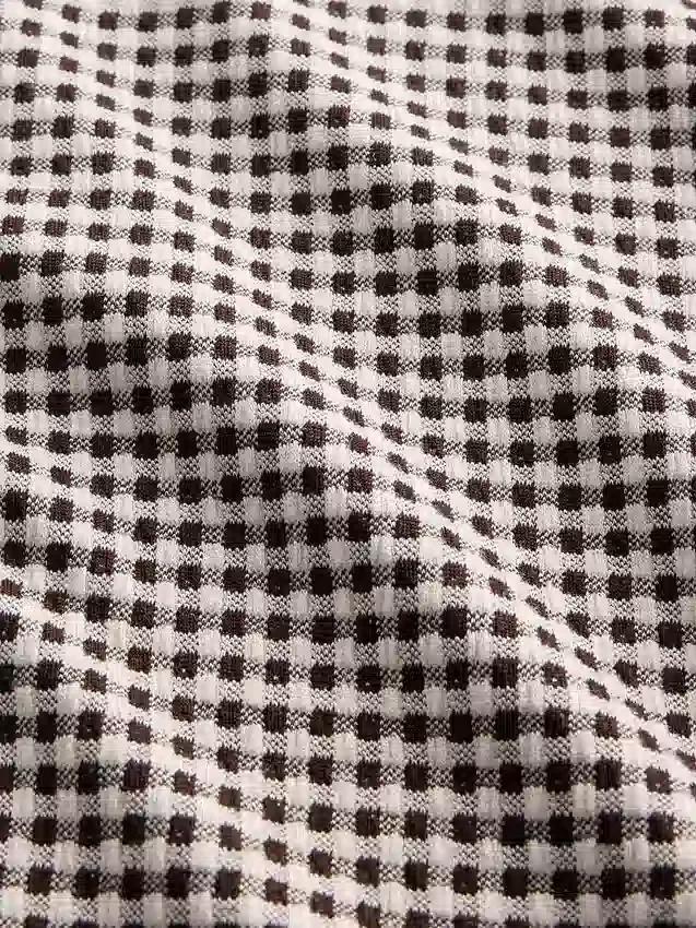 Gingham Pointelle shell-tanktop