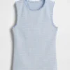 Gingham Pointelle shell-tanktop