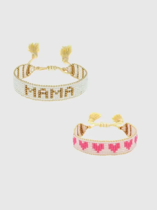 Hart Mini and Me Gold Mama en roze hartjes